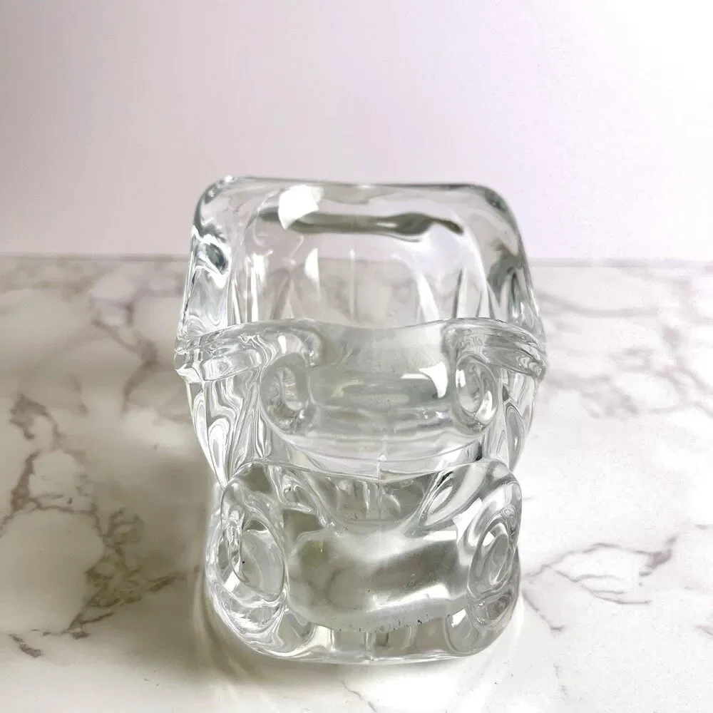 Vintage Santa Sleigh 24% St George Lead Crystal Tea Light Holder Candy Dish